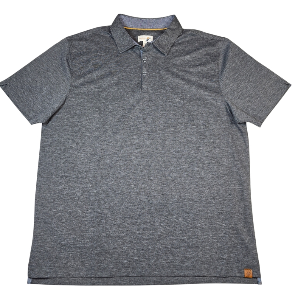 Fundamental Coast Men's Gray Short Sleeve 1/4 Button Polo Shirt, Size XXL